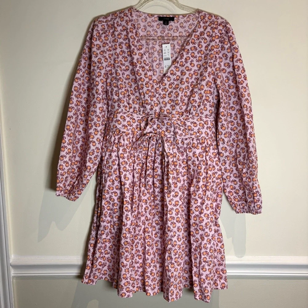 J. Crew Pink Floral Print Mini Dress